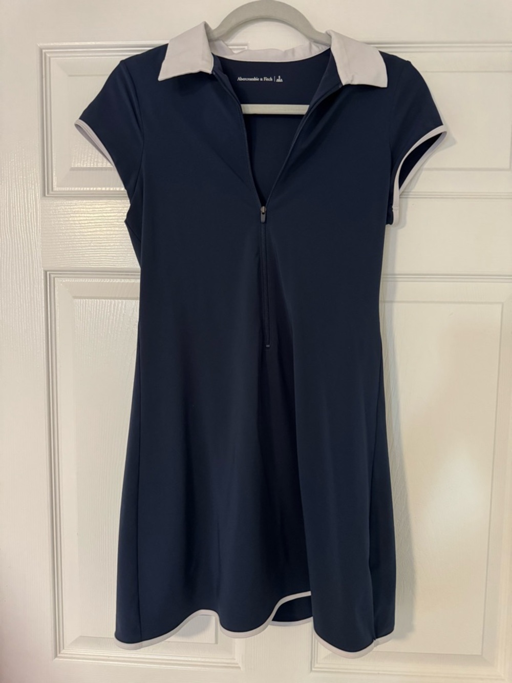 Abercrombie & Fitch Navy Dress with White Collar & Trim